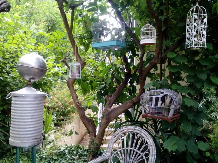Sculptural works displayed outdoors.